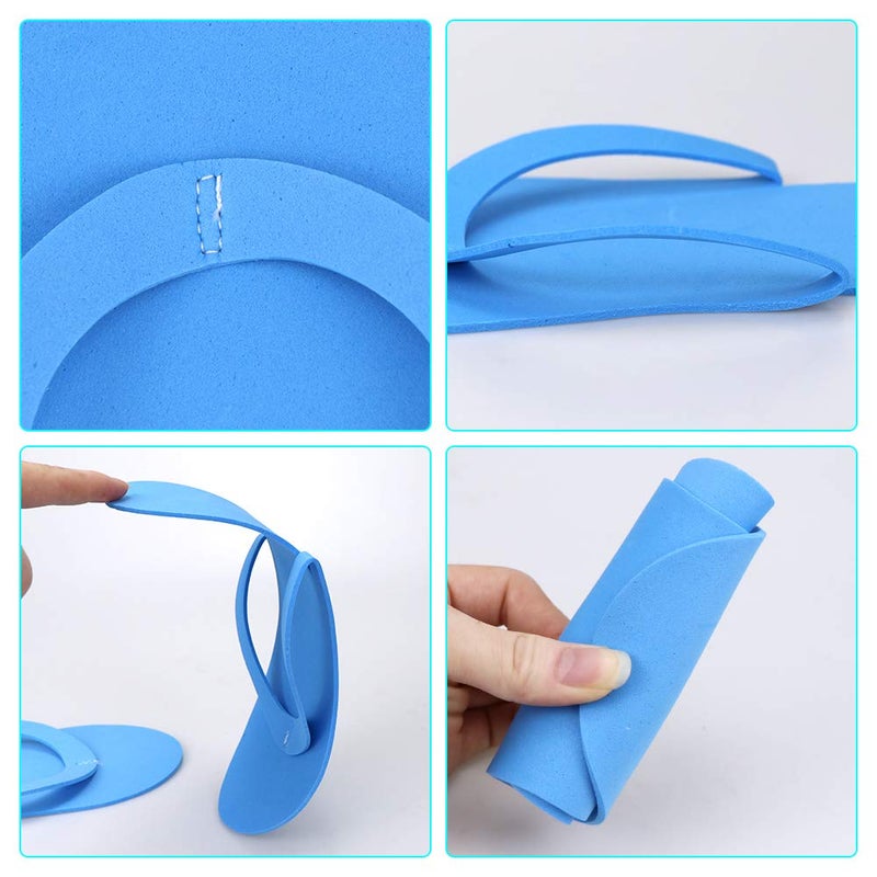 Hysagtek 12 Pairs Disposable Slippers Shower Sand Pedicure Beach Light Weight Foam Flip Flops, Sandals Random Color - Image 5